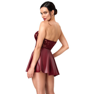 Noir Powernet & Wetlook Corsagen-Minikleid (Burgunderrot)