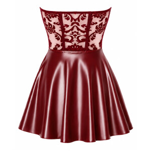 Noir Powernet & Wetlook Corsagen-Minikleid (Burgunderrot)