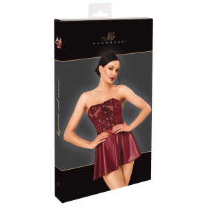 Noir Powernet & Wetlook Corsagen-Minikleid (Burgunderrot)