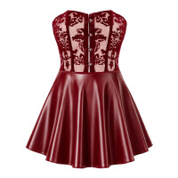 Noir Powernet & Wetlook Corsagen-Minikleid (Burgunderrot)