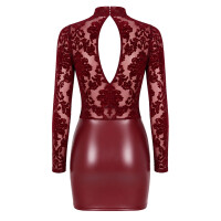 Noir Powernet & Wetlook Minikleid mit Choker (Burgunderrot)