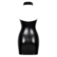 Noir Powerwetlook Neckholder-Minikleid mit Glitzer-Cups (Schwarz)