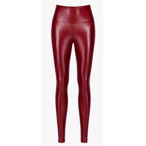 Noir Powerwetlook Leggings mit Schritt-Reißverschluss - ROT