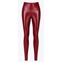 Noir Powerwetlook Leggings mit Schritt-Reißverschluss - ROT