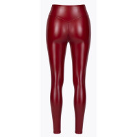 Noir Powerwetlook Leggings mit Schritt-Reißverschluss - ROT
