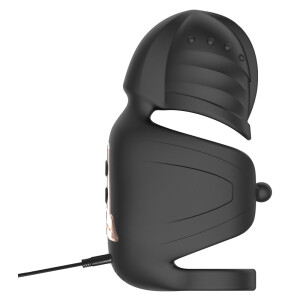 Rebel Cock Vibrator mit beweglichem Eichel-Stimulator (Schwarz)