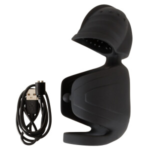 Rebel Cock Vibrator mit beweglichem Eichel-Stimulator (Schwarz)