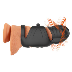 Rebel Cock Vibrator mit beweglichem Eichel-Stimulator (Schwarz)