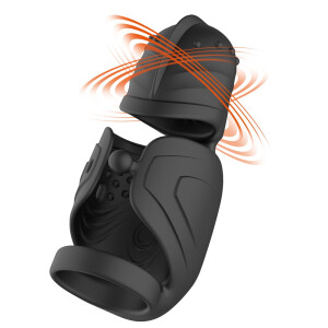Rebel Cock Vibrator mit beweglichem Eichel-Stimulator (Schwarz)