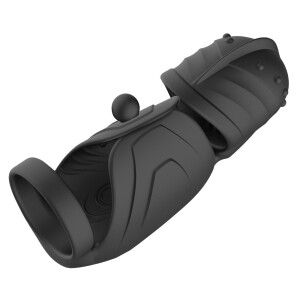 Rebel Cock Vibrator mit beweglichem Eichel-Stimulator (Schwarz)