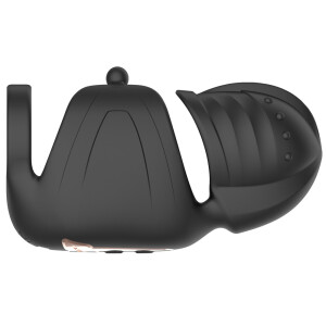 Rebel Cock Vibrator mit beweglichem Eichel-Stimulator (Schwarz)