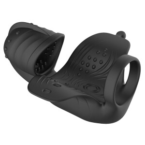 Rebel Cock Vibrator mit beweglichem Eichel-Stimulator (Schwarz)