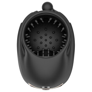 Rebel Cock Vibrator mit beweglichem Eichel-Stimulator (Schwarz)