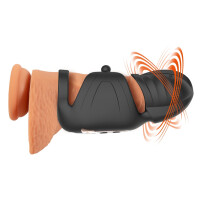 Rebel Cock Vibrator mit beweglichem Eichel-Stimulator (Schwarz)