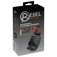 Rebel Cock Vibrator mit beweglichem Eichel-Stimulator (Schwarz)
