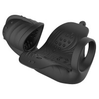 Rebel Cock Vibrator mit beweglichem Eichel-Stimulator (Schwarz)