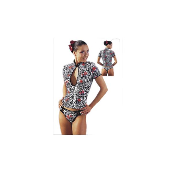 Damen Shirt und Riostring »Asia-Style« - Schwarz/Weiß/Rot - Größe S