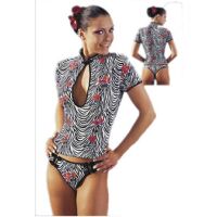 Damen Shirt und Riostring »Asia-Style« - Schwarz/Weiß/Rot - Größe S