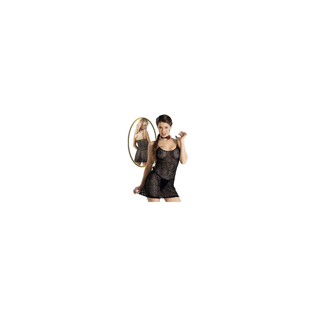 Minikleid aus Effekt-Spitze + Netz-Strin box