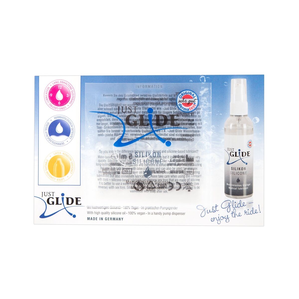 Just Glide - Sachet mit Gleitmittel auf Silikonbasis - Inhal