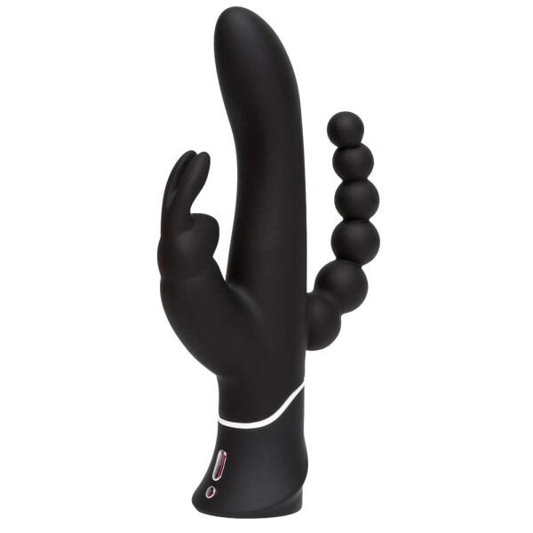 Vibrator »happyrabbit - Triple« mit Analkette & Klitorisreizer - Schwarz