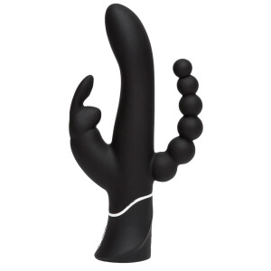 Vibrator »happyrabbit - Triple« mit Analkette & Klitorisreizer - Schwarz