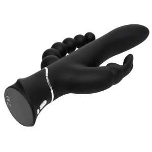 Vibrator »happyrabbit - Triple« mit Analkette & Klitorisreizer - Schwarz