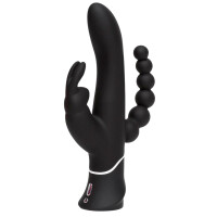 Vibrator »happyrabbit - Triple« mit Analkette & Klitorisreizer - Schwarz