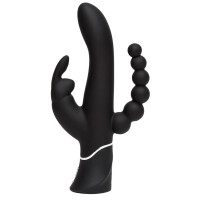Vibrator »happyrabbit - Triple« mit Analkette & Klitorisreizer - Schwarz