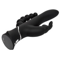 Vibrator »happyrabbit - Triple« mit Analkette & Klitorisreizer - Schwarz