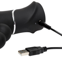 Vibrator »happyrabbit - Triple« mit Analkette & Klitorisreizer - Schwarz
