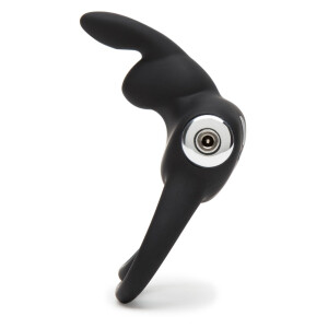 Penisring »happyrabbit« mit Klitorisreizer - Vibrierend - Schwarz