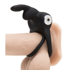Penisring »happyrabbit« mit Klitorisreizer - Vibrierend - Schwarz