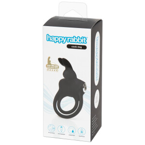 Penisring »happyrabbit« mit Klitorisreizer - Vibrierend - Schwarz