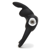 Penisring »happyrabbit« mit Klitorisreizer - Vibrierend - Schwarz