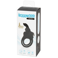 Penisring »happyrabbit« mit Klitorisreizer - Vibrierend - Schwarz
