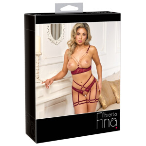Abierta Fina » Strapsset Ouvert« - Rot