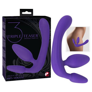 Strapless Strap-On - Vaginal-Plug + Analplug + Dildo in Einem - Lila