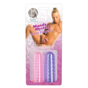 Fingerhüllen - Lustfinger »Love Fingers« - 2 Stück - Lila und Pink