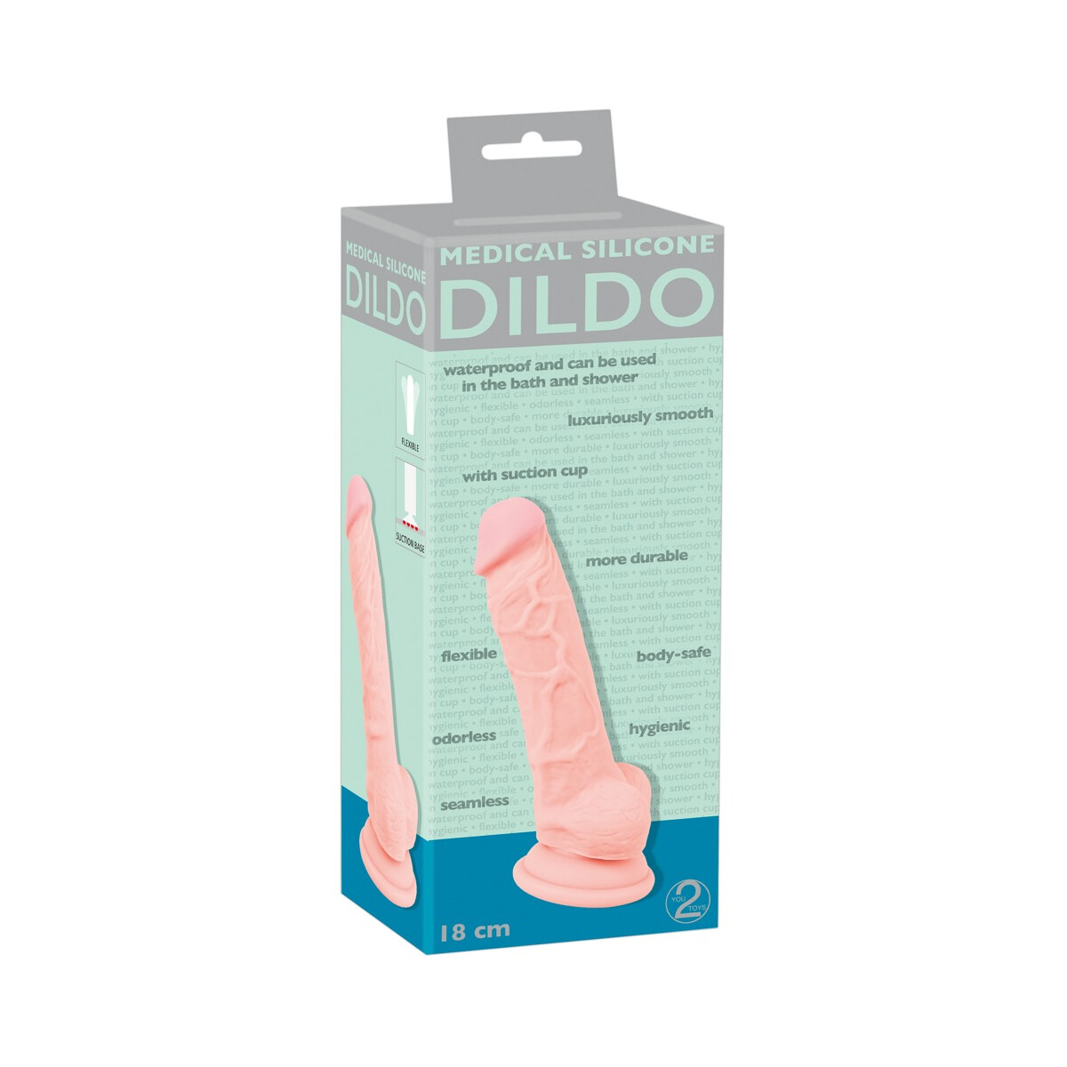 Penis-Dildo mit Äderung und Saugfu& box