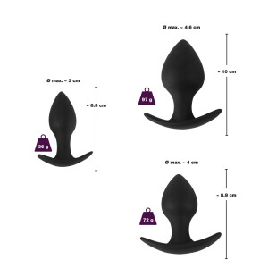 Anal-Trainer-Set - Analplug-Set - 3-teilig - Schwarz
