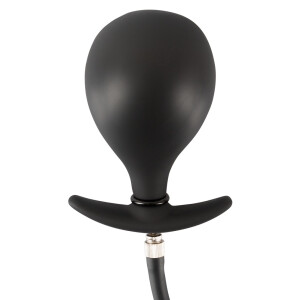 Aufblasbarer Analplug mit Pumpball - Schwarz