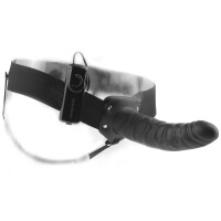Vibro-Naturdildo zum Umschnallen - Innen hohl - Schwarz
