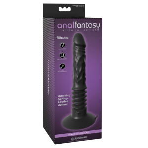 Analvibrator mit Stoßfunktion & Saugfuß - Schwarz