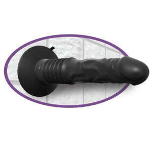Analvibrator mit Stoßfunktion & Saugfuß - Schwarz