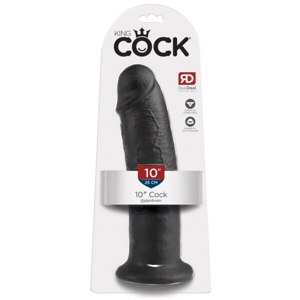 Naturdildo mit Saugfuß - 25 cm Einführlänge - Schwarz