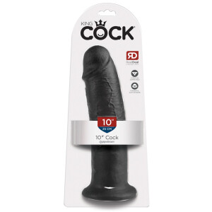 Naturdildo mit Saugfuß - 25 cm Einführlänge - Schwarz