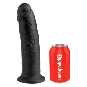 Naturdildo mit Saugfuß - 25 cm Einführlänge - Schwarz