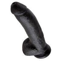 Naturdildo mit Saugfuß - 22,9 cm lang - Schwarz