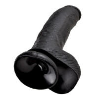 Naturdildo mit Saugfuß - 22,9 cm lang - Schwarz